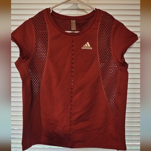 NWT ADIDAS Primeknit Primeblue Tennis Top Tee Wild Pink Sz L - Picture 3 of 6